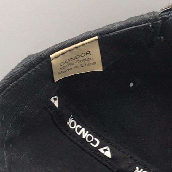 Condor Tactical Hat Cap Black Adjustable Hook And Loop Patches VGC - Picture 7 of 7